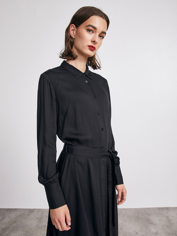 ZOOT.lab Fekete női ing midi ruha METROOPOLIS by ZOOT.lab Sharon