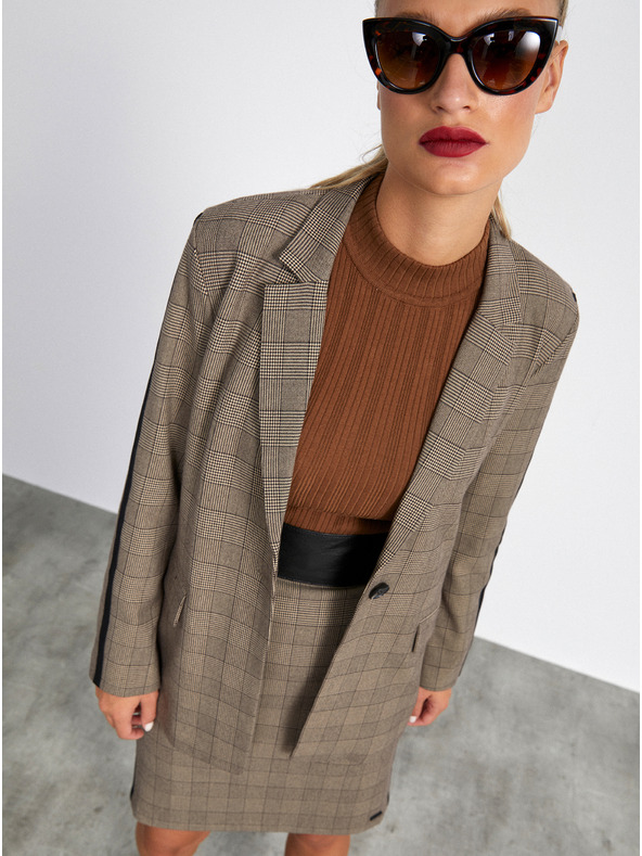 ZOOT.lab Világosszürke női kockás erszényes szoknya METROOPOLIS by ZOOT.lab Fatima