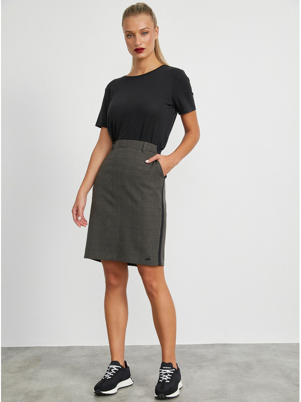 ZOOT.lab Sötétszürke női kockás ujjas szoknya METROOPOLIS Fatima METROOPOLIS Fatima