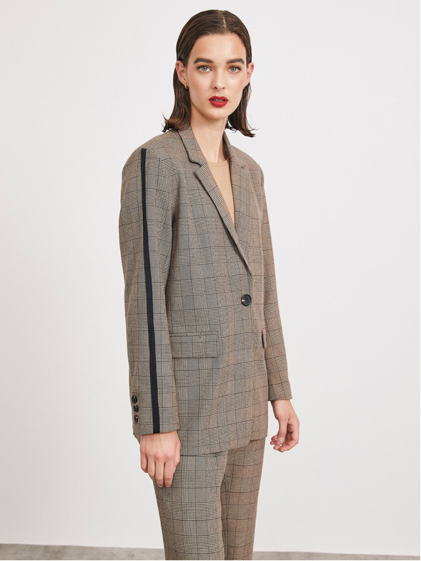ZOOT.lab Világosbarna női kockás kabát METROOPOLIS by ZOOT.lab Blanche Blanche