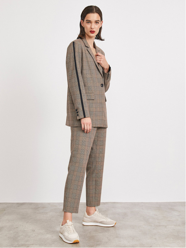 ZOOT.lab Világosbarna női kockás kabát METROOPOLIS by ZOOT.lab Blanche Blanche