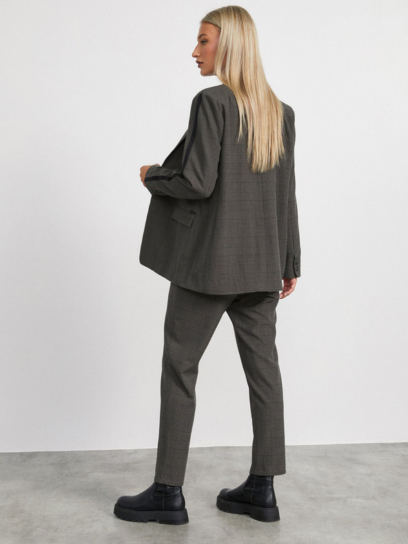 ZOOT.lab Sötétszürke női kockás kabát METROOPOLIS by ZOOT.lab Blanche
