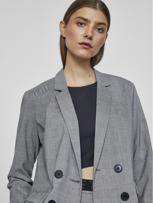 ZOOT.lab Világosszürke női kockás kabát METROOPOLIS by ZOOT.lab Sonia