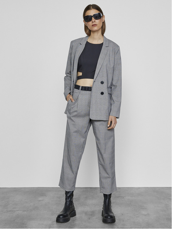 ZOOT.lab Világosszürke női kockás kabát METROOPOLIS by ZOOT.lab Sonia