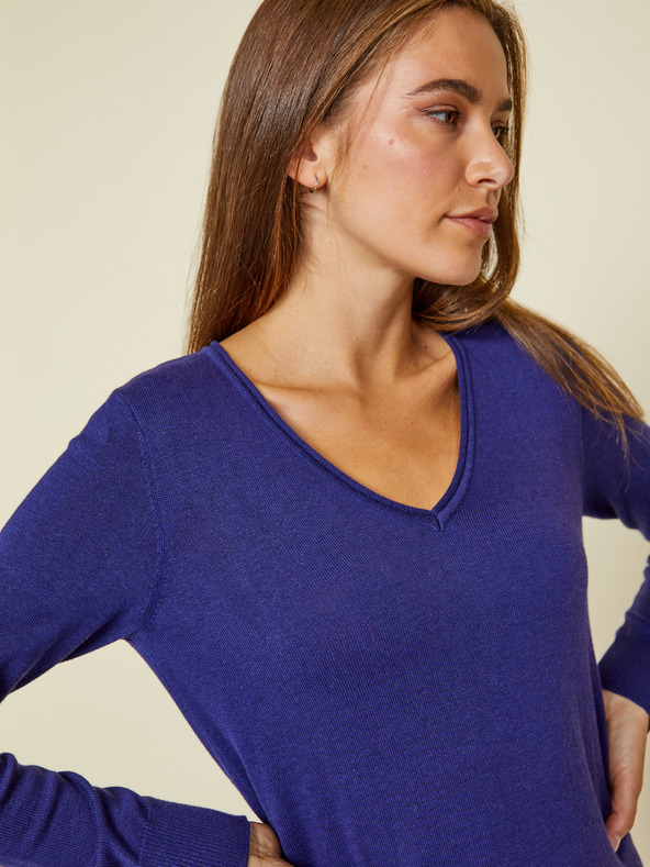 ZOOT.lab Sötétkék női alap v-nyakú pulóver ZOOT.lab Irma
