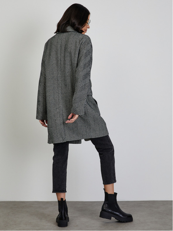 ZOOT.lab Fehér és fekete női mintás télikabát ZOOT.lab Sherry