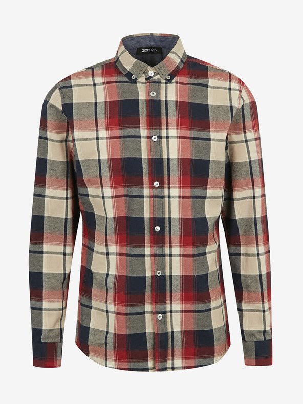 ZOOT.lab Bézs-piros férfi kockás ing ZOOT.lab Ota