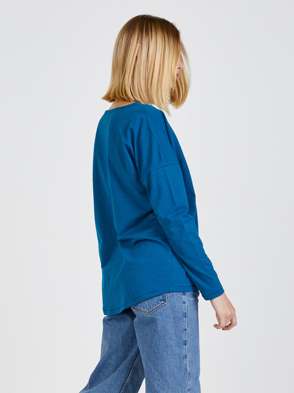 ZOOT.lab Petrol színű női hosszú ujjú basic póló ZOOT.lab Evana