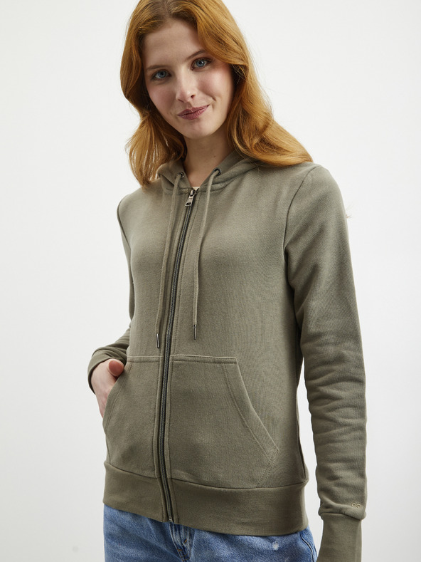 ZOOT.lab Khaki női kapucnis pulóver cipzárral ZOOT.lab