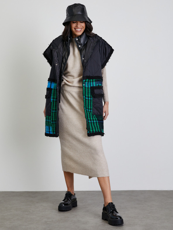 ZOOT.lab Bézs színű kötött ujjatlan midi szoknya ZOOT.lab