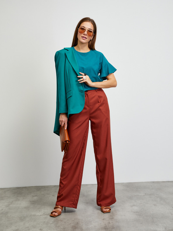 ZOOT.lab Petrol póló fodros ujjakkal ZOOT.lab Aurelia