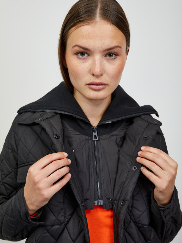 ZOOT.lab Fekete női steppelt, könnyű kabát gallérral ZOOT.lab Sienna