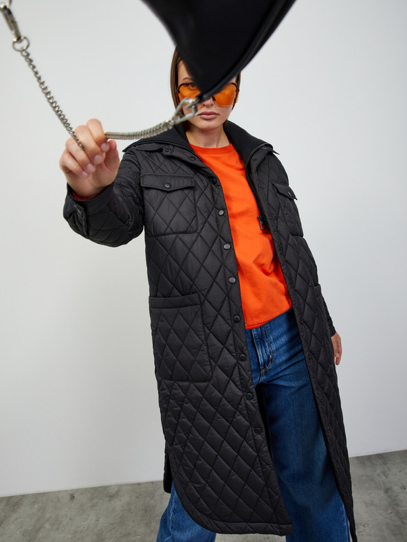 ZOOT.lab Fekete női steppelt, könnyű kabát gallérral ZOOT.lab Sienna