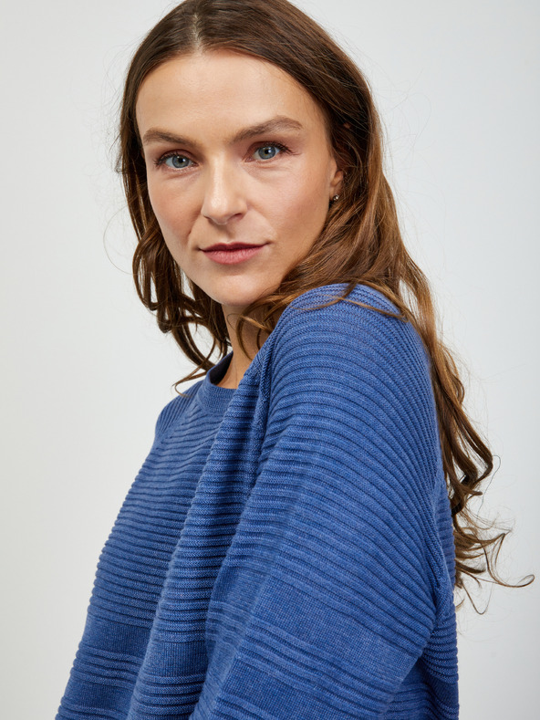 ZOOT.lab Kék női bordázott pulóver ZOOT.lab Heddie