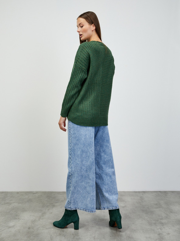 ZOOT.lab Zöld női bordázott pulóver ZOOT.lab Natacha
