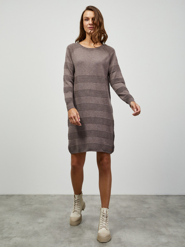 ZOOT.lab Barna csíkos pulóver ruha ZOOT.lab Bellarose