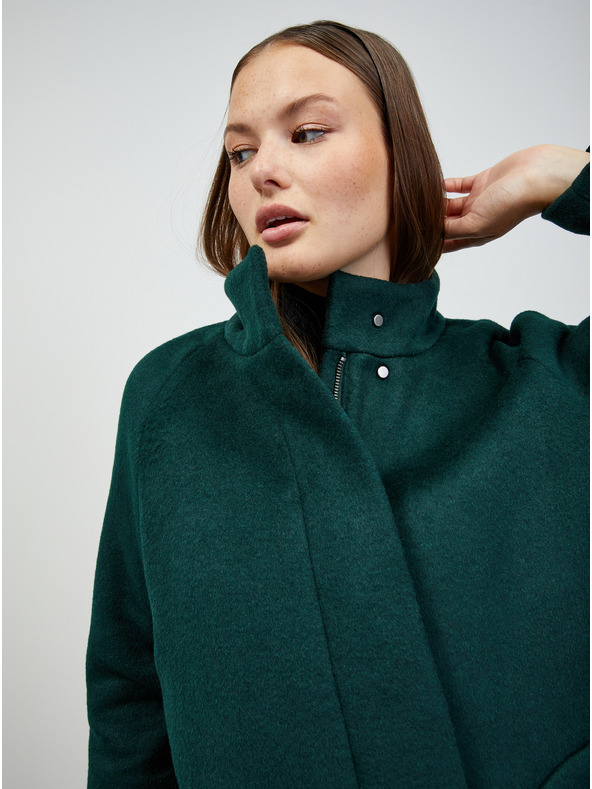 ZOOT.lab Sötétzöld női kabát gyapjú keverékből ZOOT.lab Tiffy