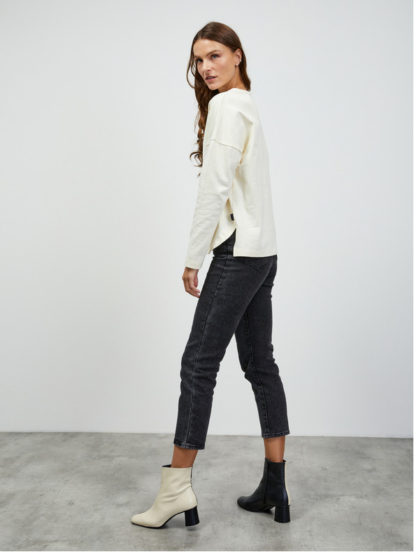 ZOOT.lab Krémszínű női hosszú ujjú basic póló ZOOT.lab Bambie