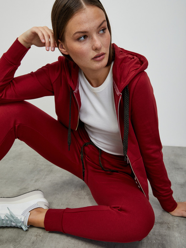 ZOOT.lab ZOOT.lab Laura női bordó kapucnis pulóver cipzárral