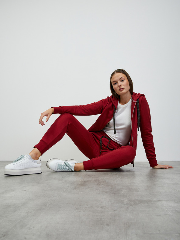 ZOOT.lab ZOOT.lab Laura női bordó kapucnis pulóver cipzárral