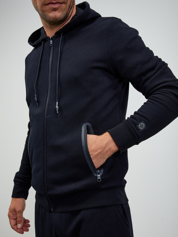 ZOOT.lab Fekete férfi alap férfi kapucnis, cipzáras pulóver ZOOT.lab Ralph