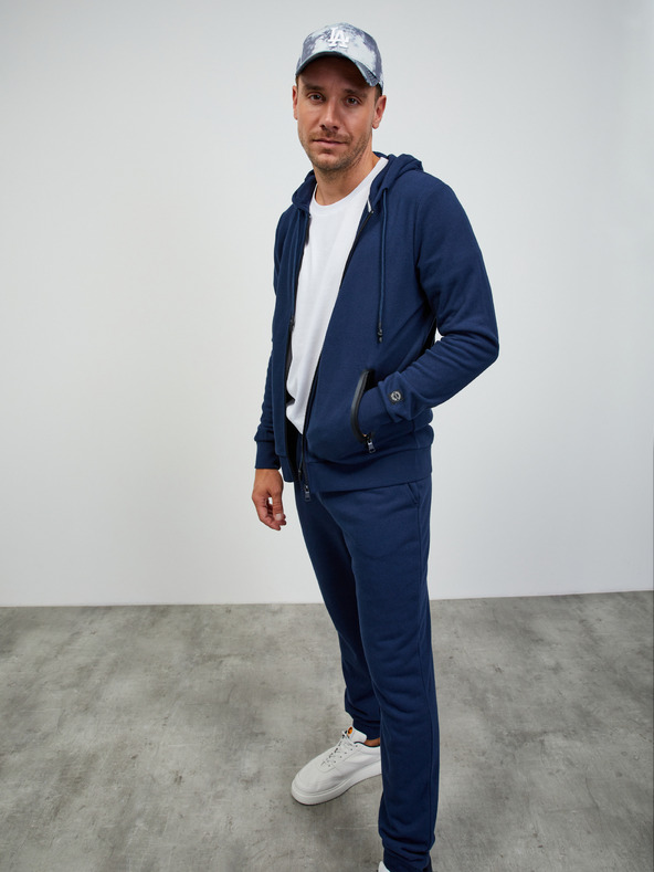 ZOOT.lab Sötétkék férfi alap cipzáras kapucnis pulóver ZOOT.lab Ralph Ralph