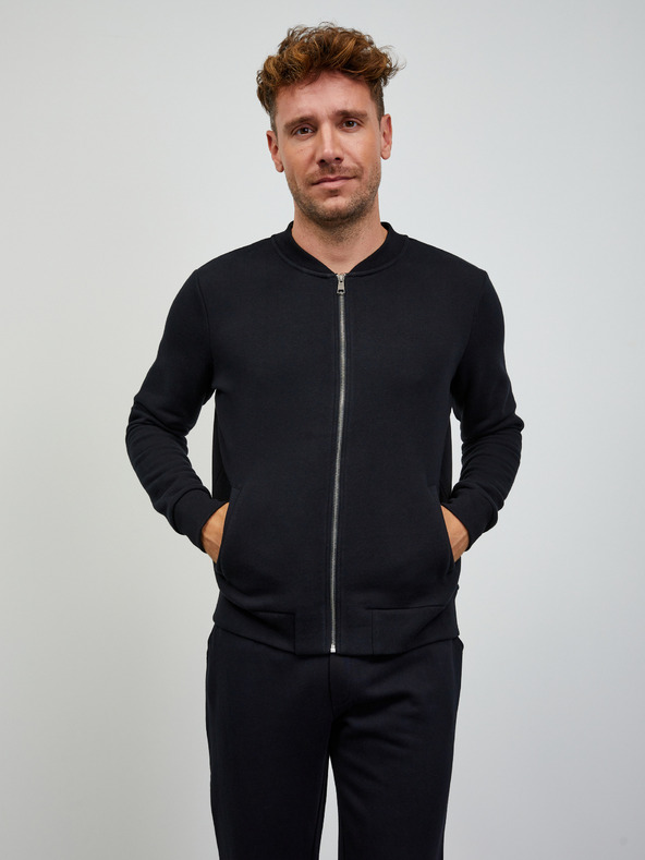 ZOOT.lab Fekete férfi alap cipzáras kapucnis pulóver ZOOT.lab Keanu