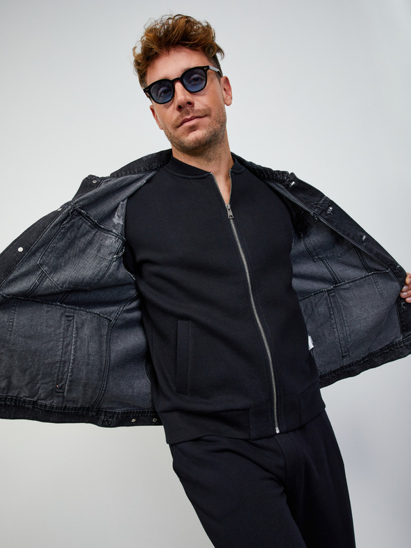 ZOOT.lab Fekete férfi alap cipzáras kapucnis pulóver ZOOT.lab Keanu