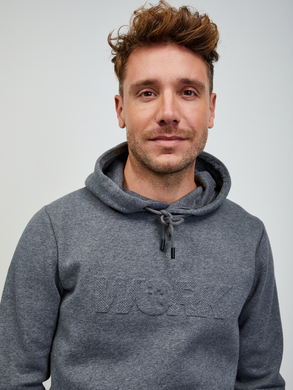 ZOOT.lab Sötétszürke férfi brindle cipzáras kapucnis pulóver ZOOT.lab Jaxon