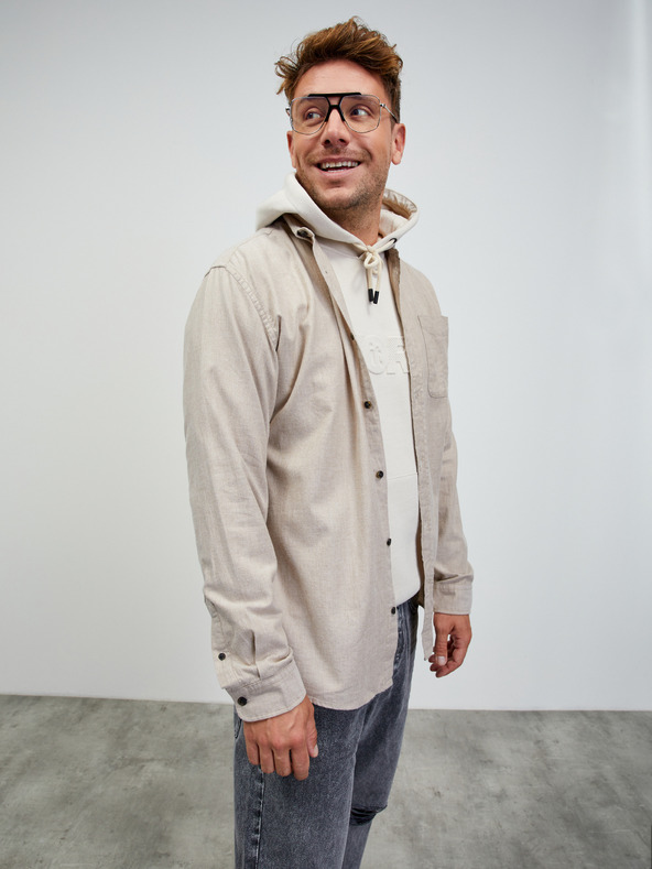 ZOOT.lab Krémszínű férfi kapucnis pulóver ZOOT.lab Jaxon