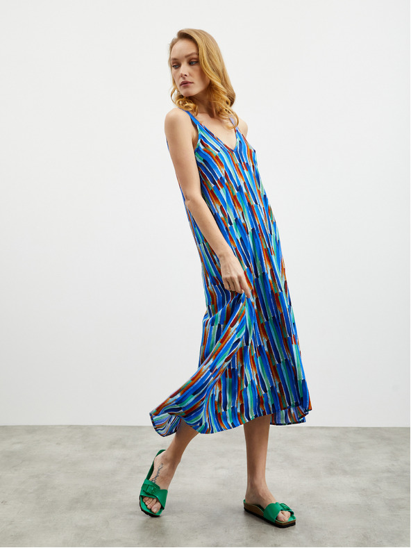 ZOOT.lab Kék női mintás mididressz ZOOT.lab Mari