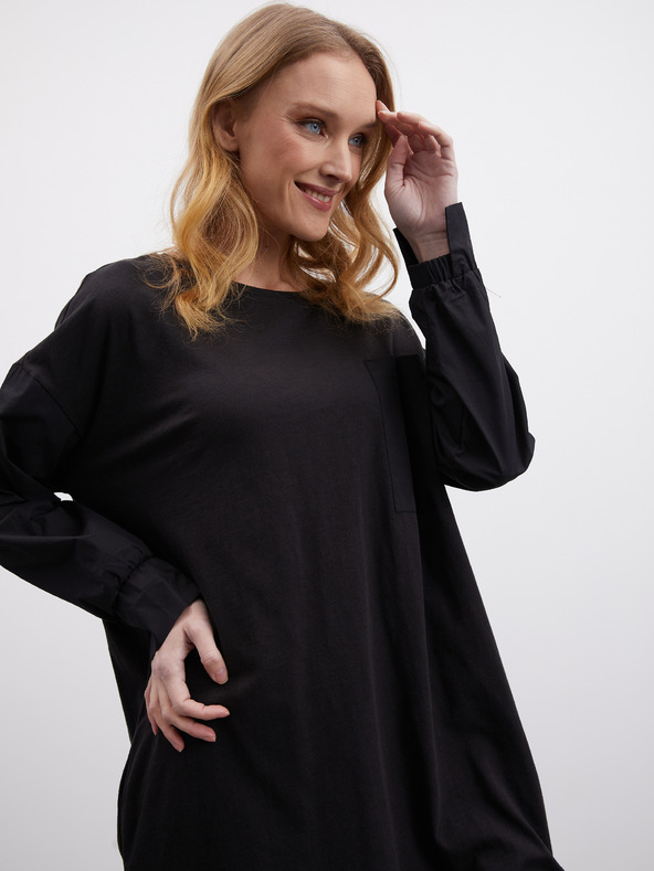 ZOOT.lab Fekete női ruha hasítékkal ZOOT.lab Fjola Fjola