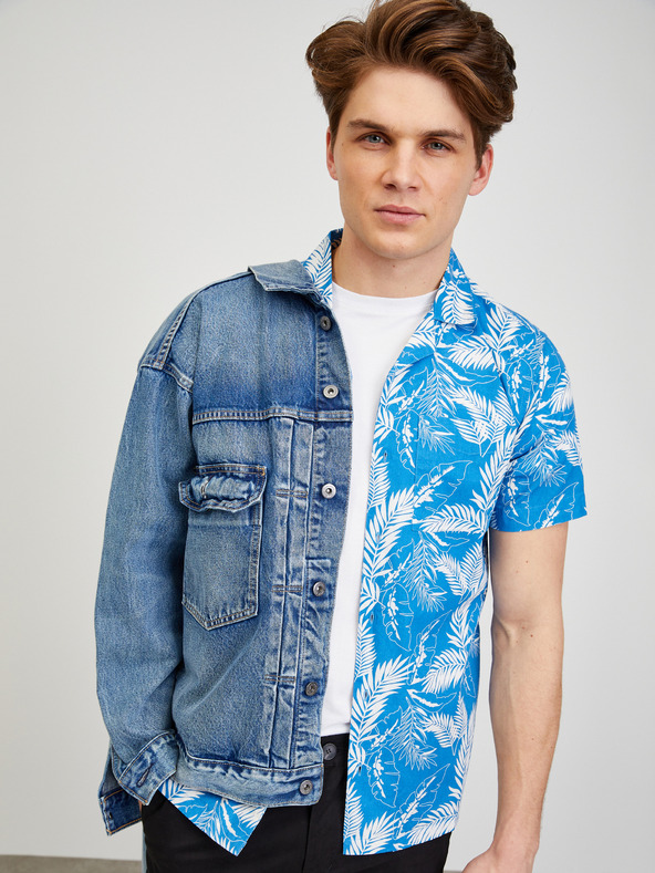 ZOOT.lab Kék férfi rövid ujjú, mintás ing ZOOT.lab Darrel