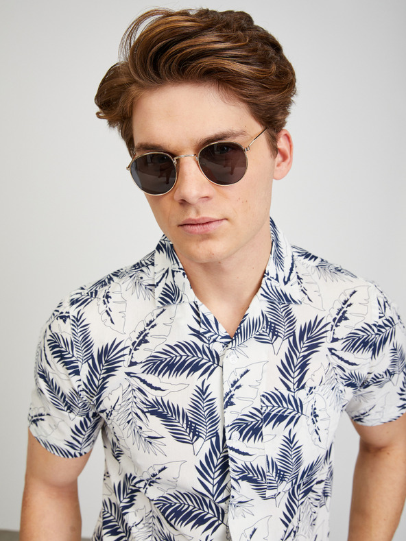 ZOOT.lab Krémszínű férfi mintás rövid ujjú ing ZOOT.lab Darrel