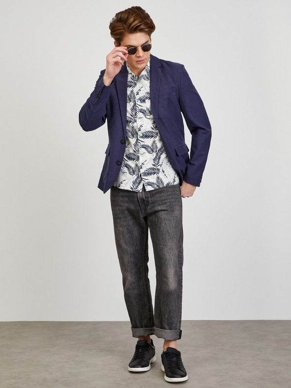 ZOOT.lab Krémszínű férfi mintás rövid ujjú ing ZOOT.lab Darrel