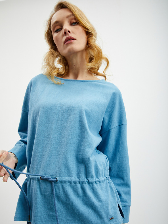 ZOOT.lab Világoskék női túlméretezett pulóver derékszíjjal ZOOT.lab Sash