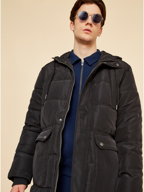ZOOT.lab Fekete férfi steppelt télikabát ZOOT.lab