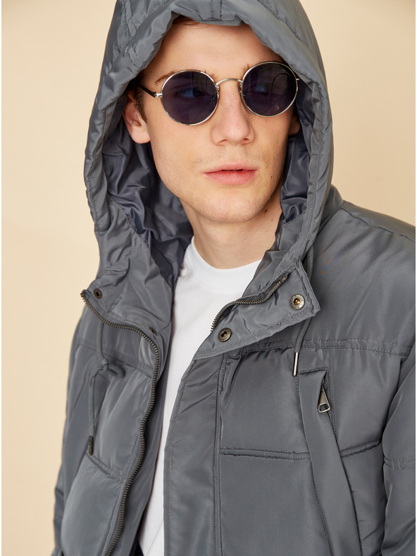 ZOOT.lab Szürke férfi steppelt télikabát ZOOT.lab