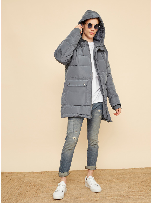 ZOOT.lab Szürke férfi steppelt télikabát ZOOT.lab