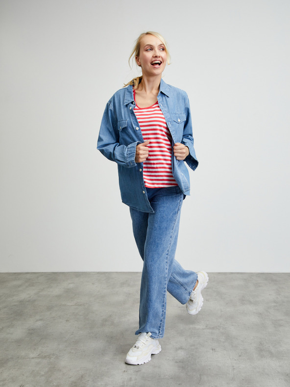 ZOOT.lab Fehér és piros női csíkos tank top ZOOT.lab Josefina Josefina