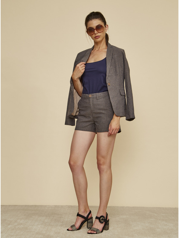 ZOOT.lab Bézs női csíkos rövidnadrág vászonnal ZOOT.lab Jade