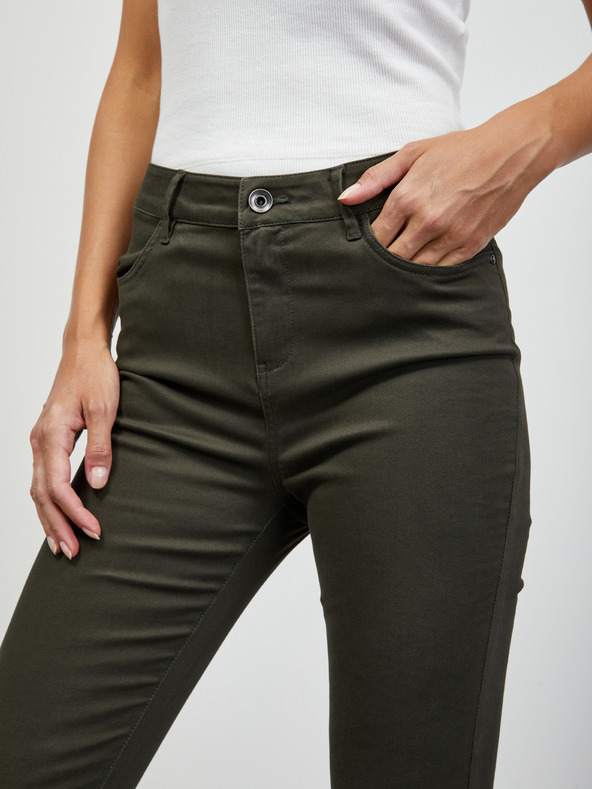ZOOT.lab Khaki színű női slim fit nadrág ZOOT.lab Anna