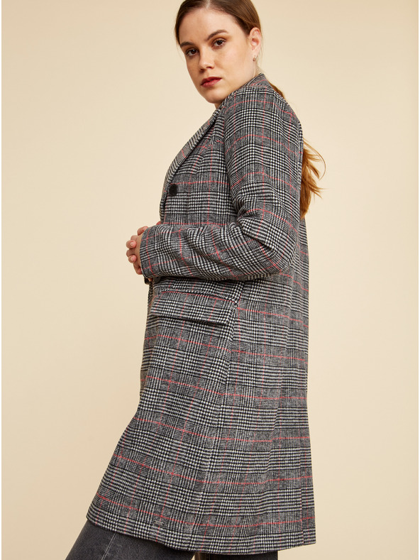 ZOOT.lab Sötétszürke női kockás télikabát ZOOT.lab Gabrielle