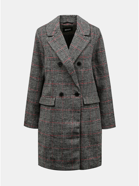 ZOOT.lab Sötétszürke női kockás télikabát ZOOT.lab Gabrielle