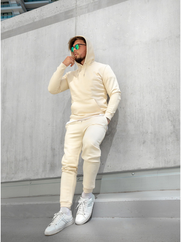 ICOONIC Bézs színű unisex alap kapucnis pulóver ICOONIC