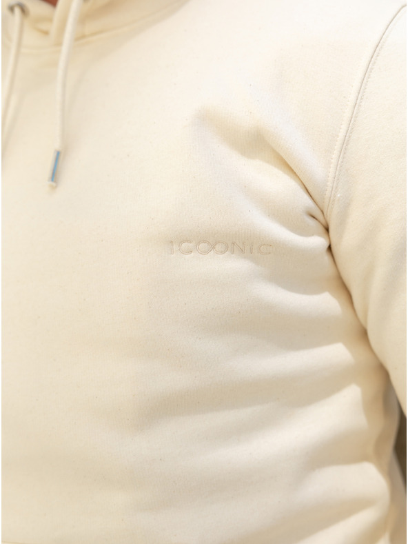 ICOONIC Bézs színű unisex alap kapucnis pulóver ICOONIC