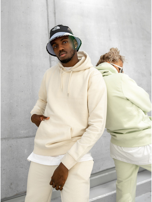 ICOONIC Bézs színű unisex alap kapucnis pulóver ICOONIC