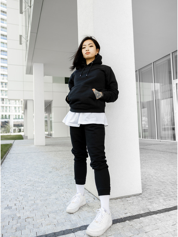 ICOONIC Fekete uniszex alap melegítőnadrág ICOONIC