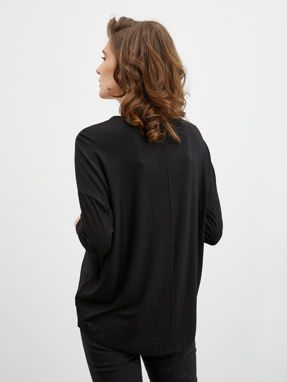 ZOOT.lab Fekete női laza ing nyomtatással ZOOT.lab Rozy Rozy