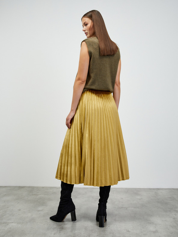 ZOOT.lab Rakott midi szoknya arany és bársony kivitelben ZOOT.lab Nova